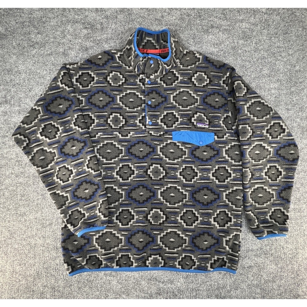 Patagonia Synchilla Sweater Men XL Yanaba Forge Gray Aztec Snap T Pullover